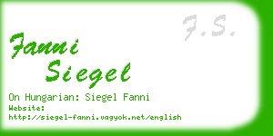 fanni siegel business card